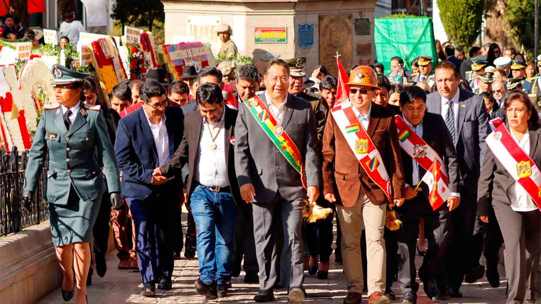 El presidente Luis Arce en los actos en homenaje a la gesta libertaria de Potosí.