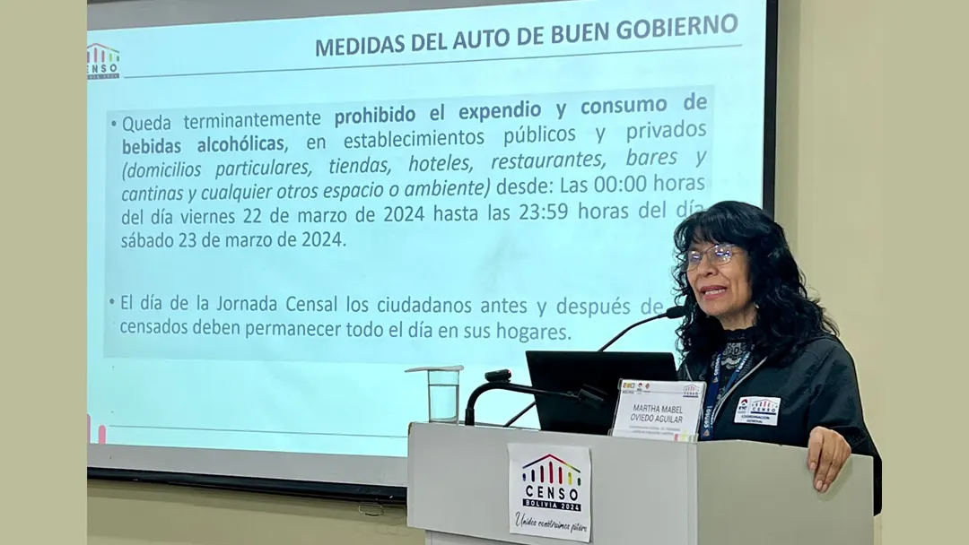 Activan auto de buen gobierno en los nueve departamentos de Bolivia con una serie de restricciones y prohibiciones para garantizar el normal desarrollo del Censo de Población y Vivienda 2024.