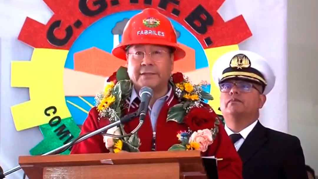 El presidente de Bolivia, Luis Arce Catacora, en un acto público.