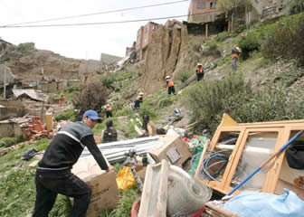 Deslizamiento en el sector de Las Lomas del macrodistrito Cotahuma