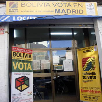 El proceso de votación en las ciudades españolas de Madrid, Barcelona y Valencia comenzará a las 9:00 de la mañana y concluirá a las 17:00 horas.(medio día en Bolivia).