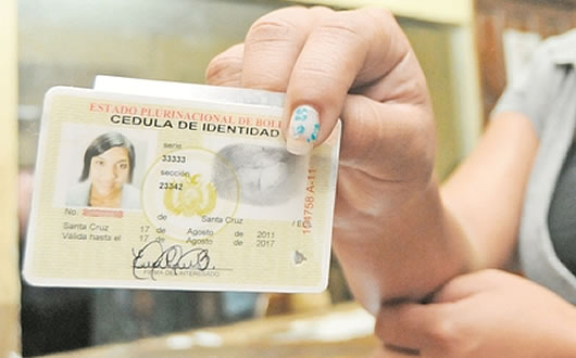 Cédulas de identidad en Bolivia