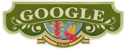 Independencia de Bolivia temática para el Doodle de Google