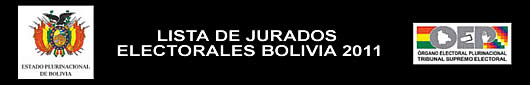 Lista de jurados electorales Bolivia 2011