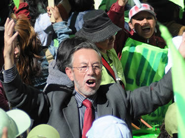 Juan del Granado, jefe del Movimiento Sin Miedo, encabeza la oposicion al MAS.