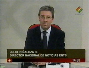 Julio Peñaloza Bretel, periodista del estatal Canal 7.