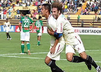 León de Huánuco festeja el único tanto frenta a Oriente Petrolero.