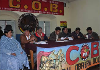 Dirigentes de la COB.