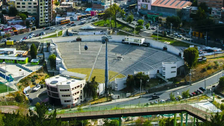 El Teatro al Aire Libre, en el centro de la ciudad de La Paz.