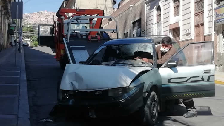 Accidente de tránsito en pleno centro de la ciudad de La Paz.