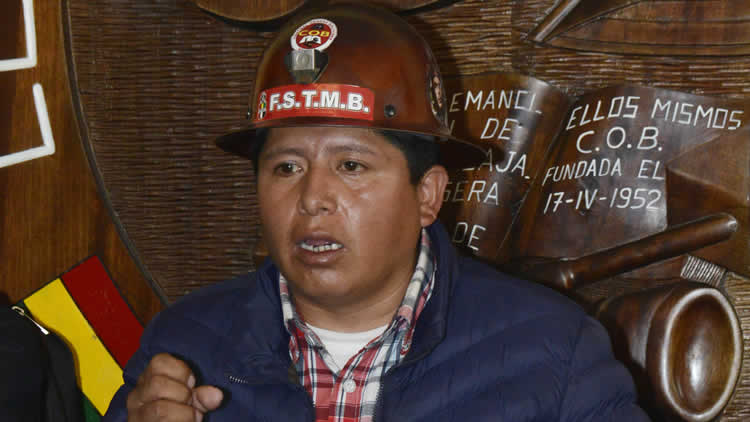 Juan Carlos Huarachi, secretario ejecutivo de la Central Obrera Boliviana (COB).