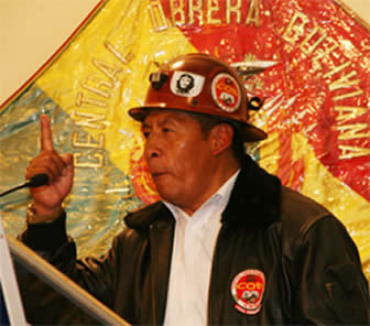 Pedro Montes, ejecutivo de la Central Obrera Boliviana (COB) 