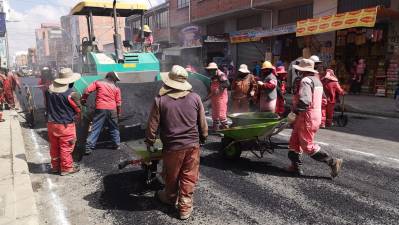 La Franco Valle de El Alto se cubre con asfalto en 8.700 m2